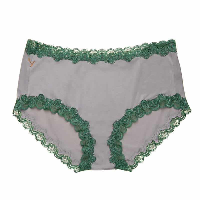 Entyinea Fashion Lace Underwear for Women Microfiber Smooth Stretch Brief  Panty Green XL
